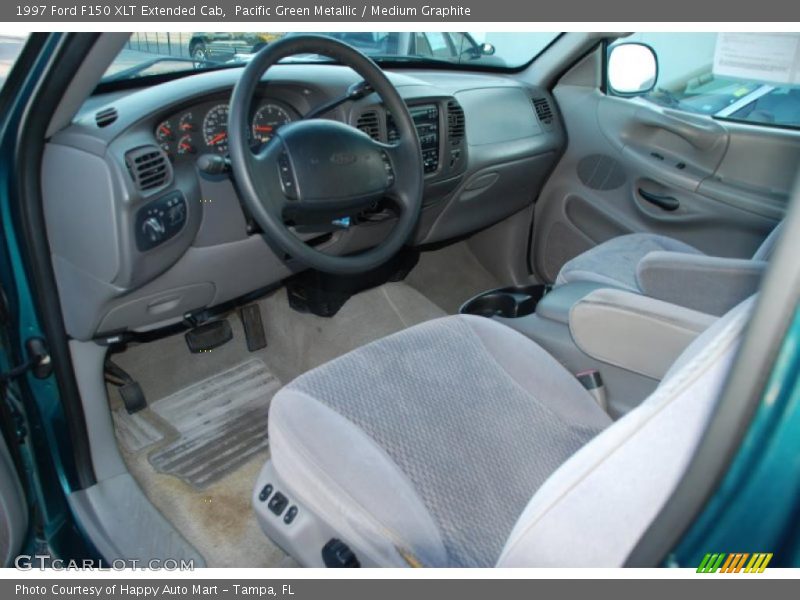 Pacific Green Metallic / Medium Graphite 1997 Ford F150 XLT Extended Cab