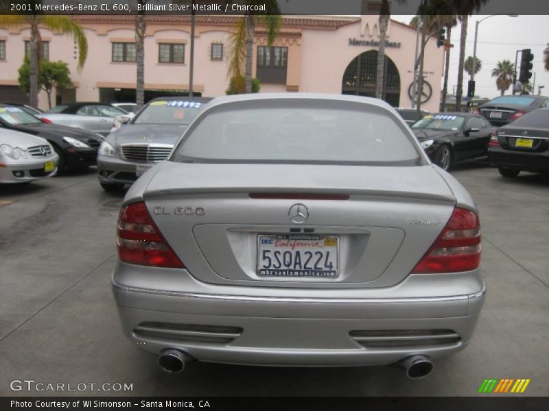 Brilliant Silver Metallic / Charcoal 2001 Mercedes-Benz CL 600