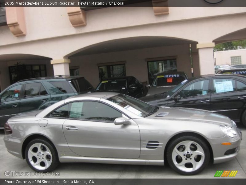 Pewter Metallic / Charcoal 2005 Mercedes-Benz SL 500 Roadster