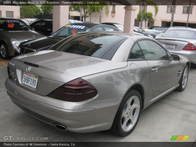 Pewter Metallic / Charcoal 2005 Mercedes-Benz SL 500 Roadster
