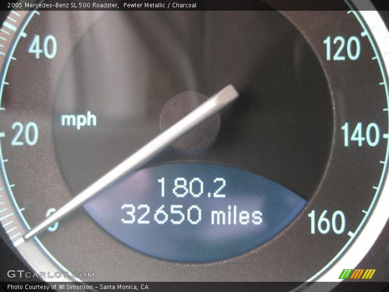 Pewter Metallic / Charcoal 2005 Mercedes-Benz SL 500 Roadster