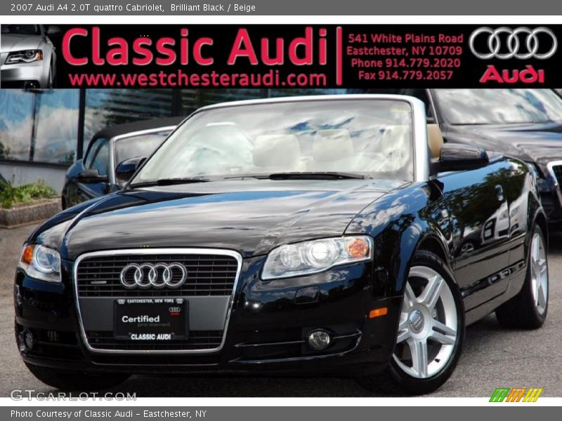Brilliant Black / Beige 2007 Audi A4 2.0T quattro Cabriolet