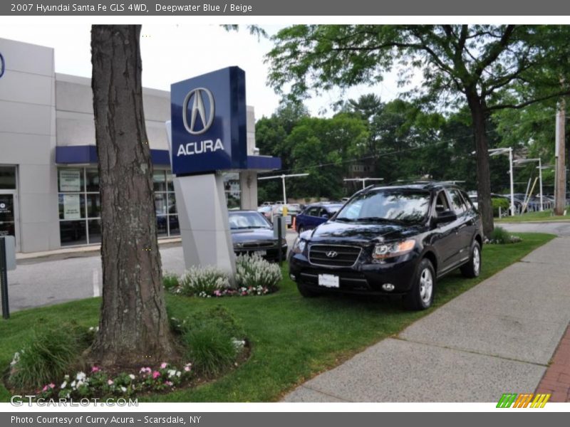 Deepwater Blue / Beige 2007 Hyundai Santa Fe GLS 4WD