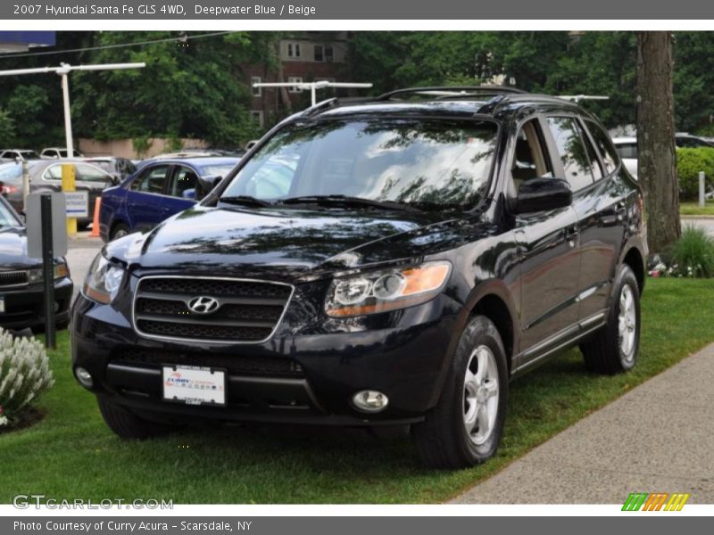 Deepwater Blue / Beige 2007 Hyundai Santa Fe GLS 4WD