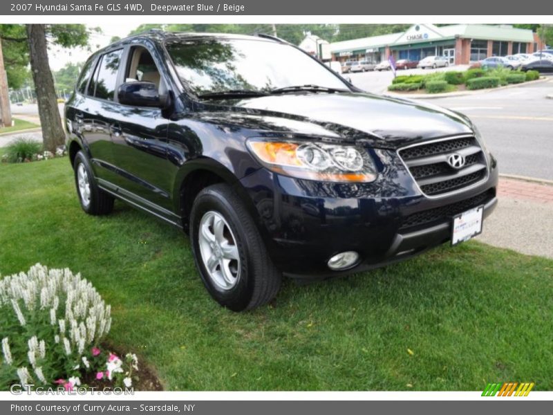 Deepwater Blue / Beige 2007 Hyundai Santa Fe GLS 4WD