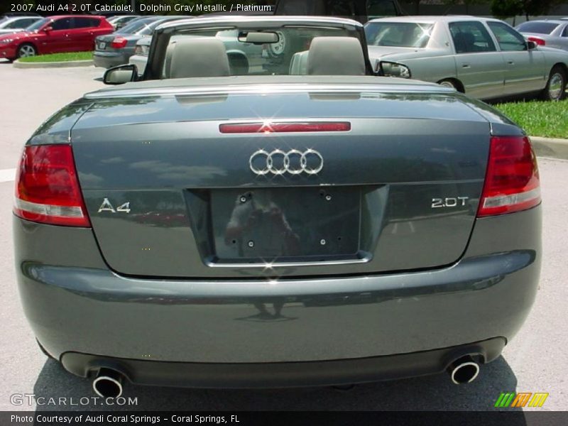 Dolphin Gray Metallic / Platinum 2007 Audi A4 2.0T Cabriolet
