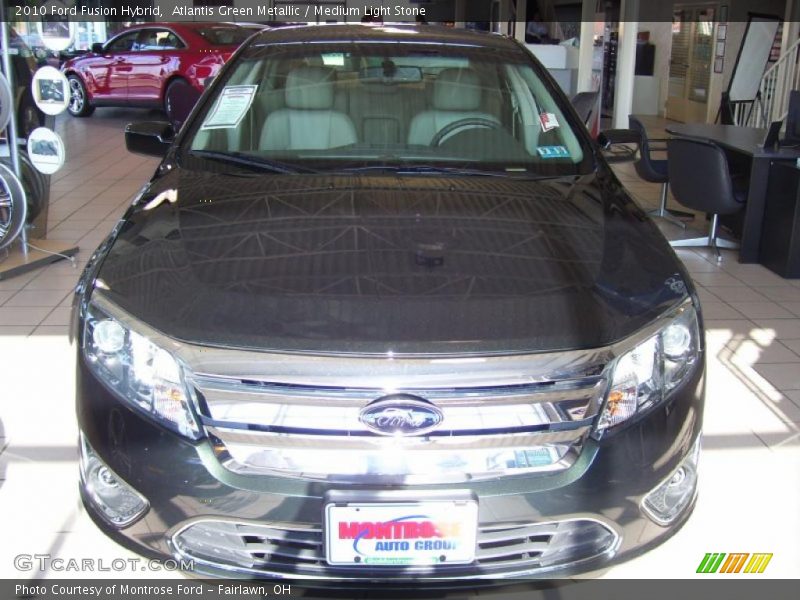 Atlantis Green Metallic / Medium Light Stone 2010 Ford Fusion Hybrid