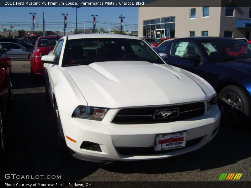 Performance White / Charcoal Black 2011 Ford Mustang V6 Premium Coupe