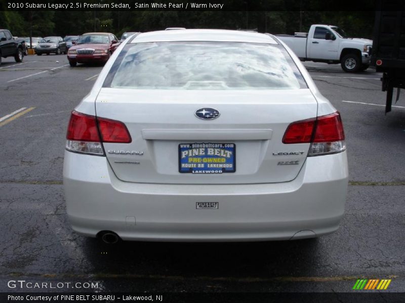 Satin White Pearl / Warm Ivory 2010 Subaru Legacy 2.5i Premium Sedan