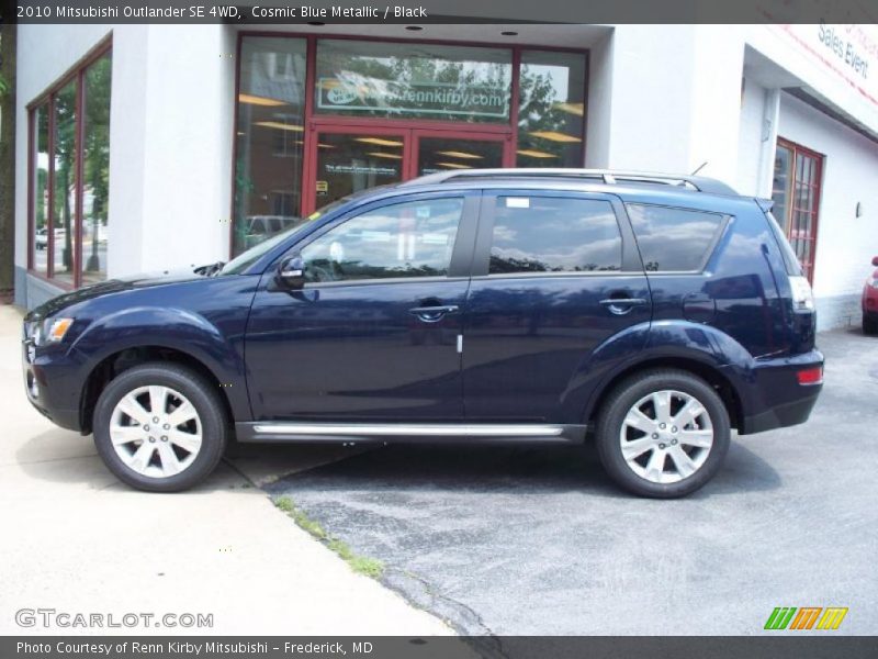 Cosmic Blue Metallic / Black 2010 Mitsubishi Outlander SE 4WD