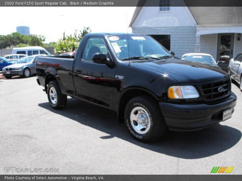 Black / Medium Graphite 2002 Ford F150 Sport Regular Cab