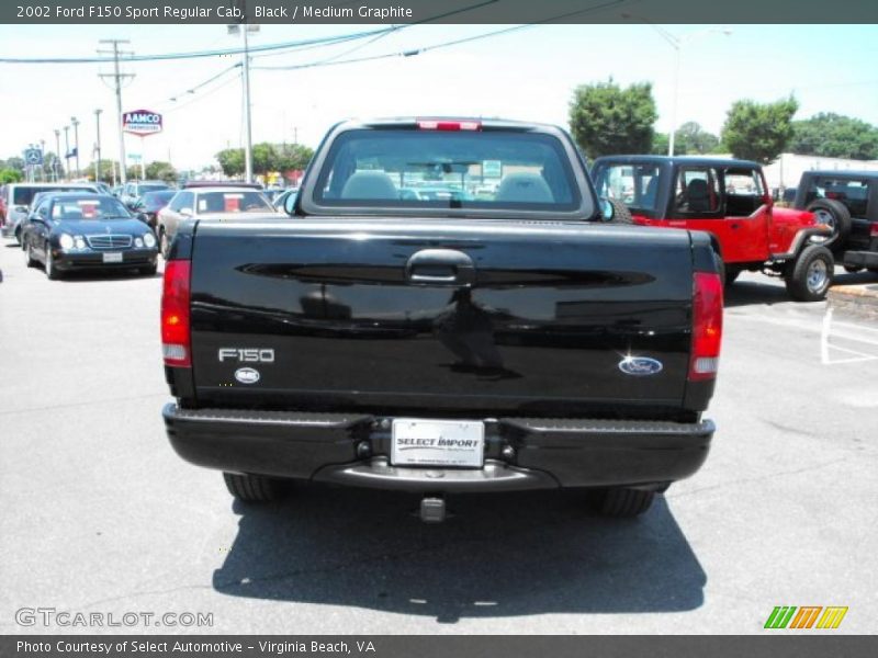 Black / Medium Graphite 2002 Ford F150 Sport Regular Cab