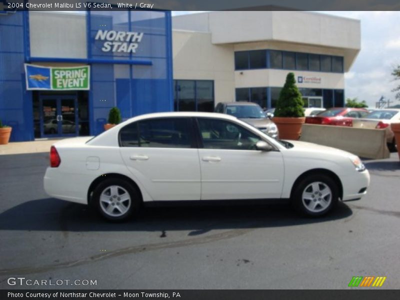 White / Gray 2004 Chevrolet Malibu LS V6 Sedan