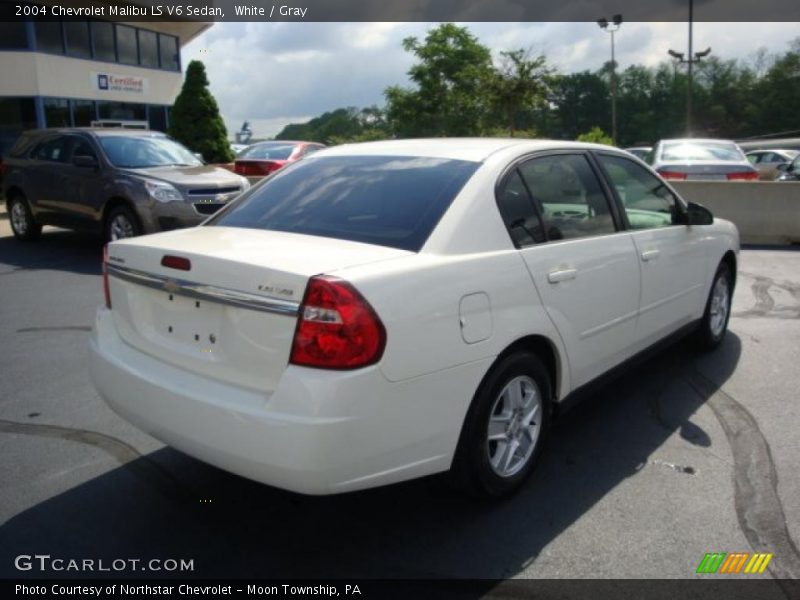White / Gray 2004 Chevrolet Malibu LS V6 Sedan
