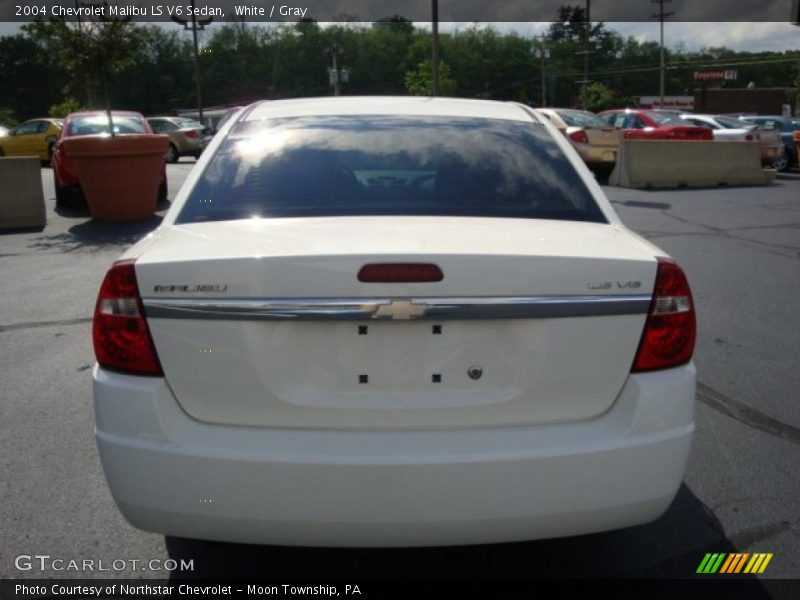 White / Gray 2004 Chevrolet Malibu LS V6 Sedan