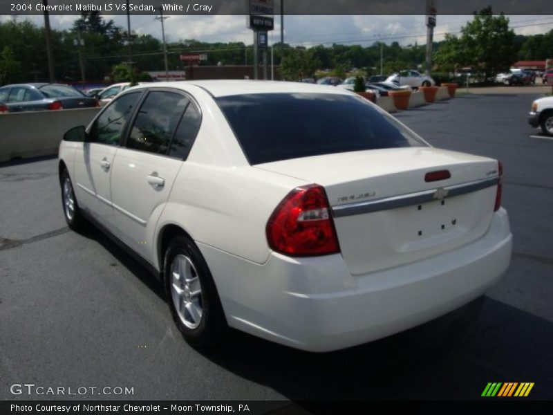 White / Gray 2004 Chevrolet Malibu LS V6 Sedan