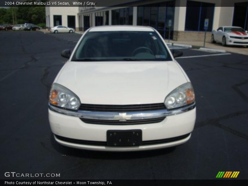 White / Gray 2004 Chevrolet Malibu LS V6 Sedan