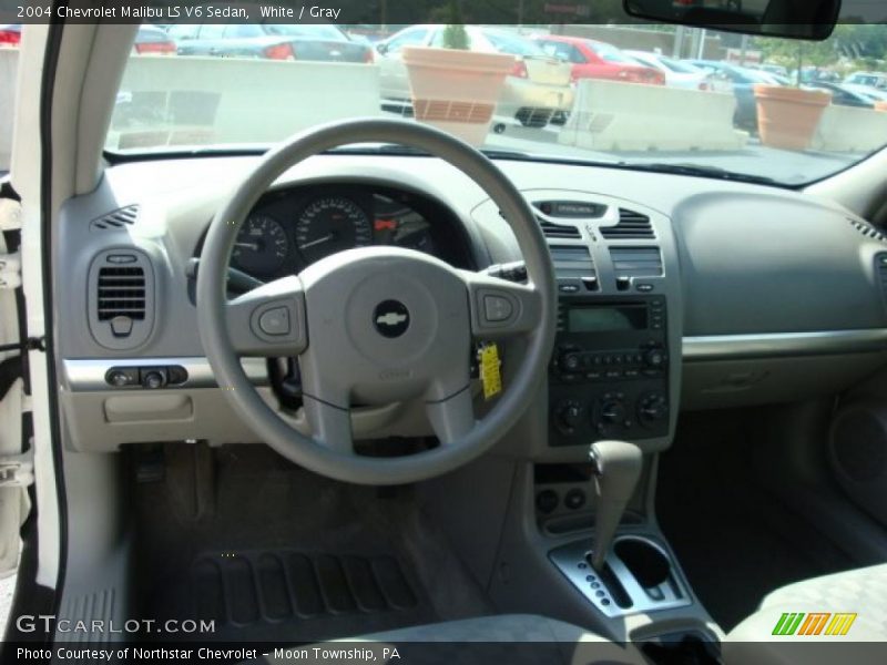 White / Gray 2004 Chevrolet Malibu LS V6 Sedan