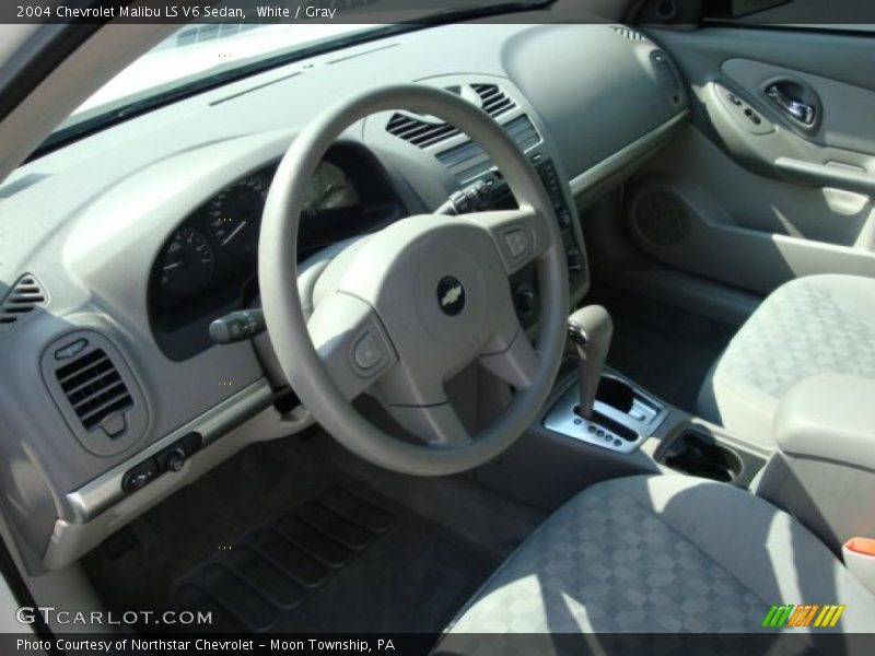 White / Gray 2004 Chevrolet Malibu LS V6 Sedan