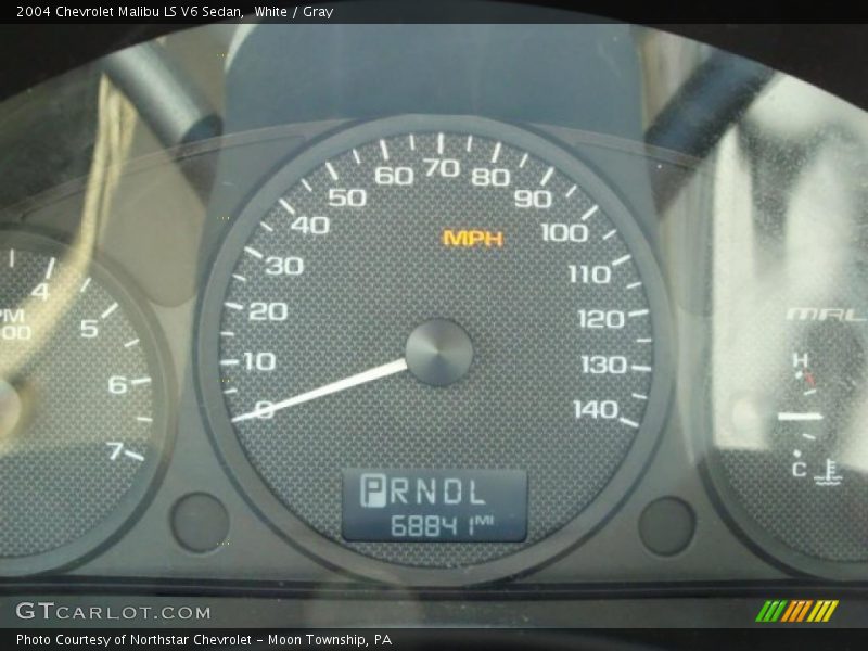 White / Gray 2004 Chevrolet Malibu LS V6 Sedan