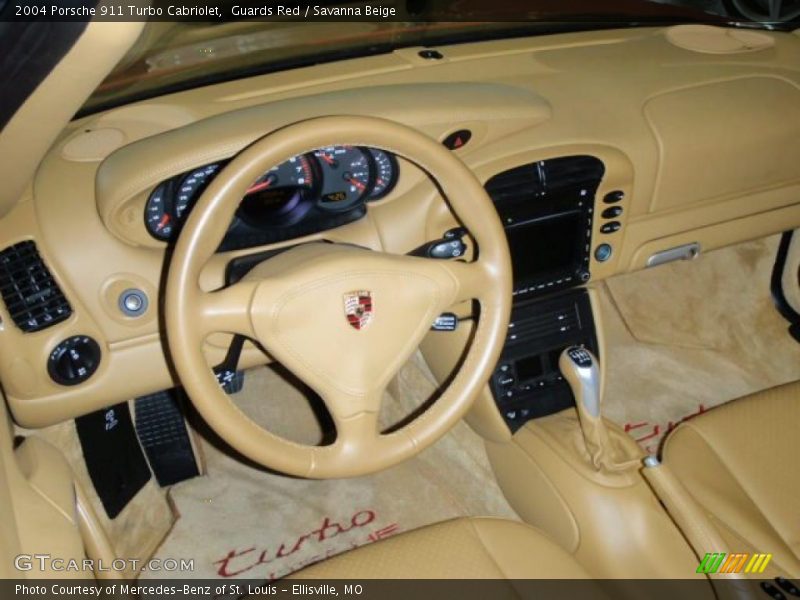 Guards Red / Savanna Beige 2004 Porsche 911 Turbo Cabriolet