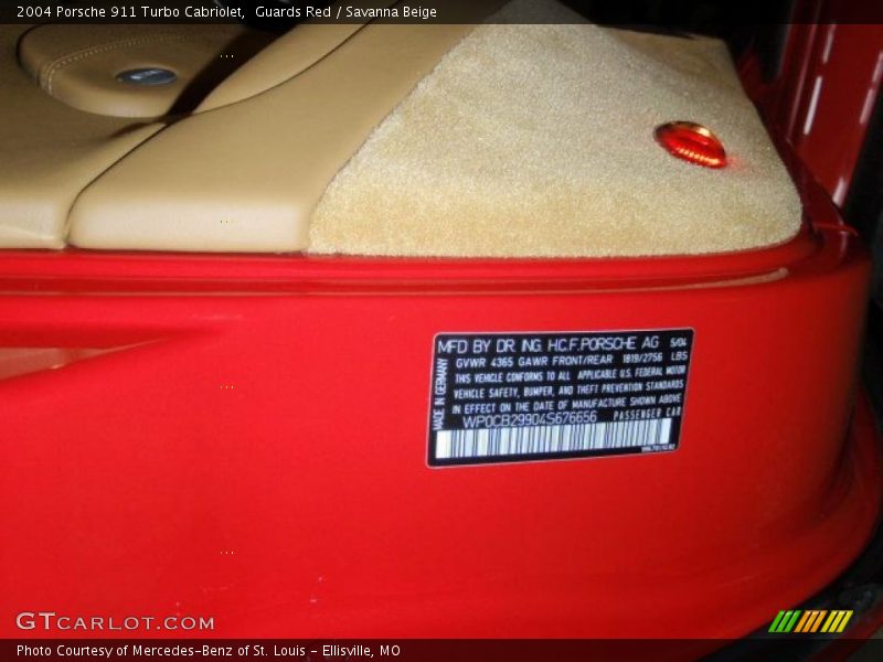 Guards Red / Savanna Beige 2004 Porsche 911 Turbo Cabriolet