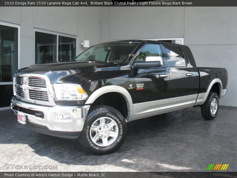 Brilliant Black Crystal Pearl / Light Pebble Beige/Bark Brown 2010 Dodge Ram 2500 Laramie Mega Cab 4x4