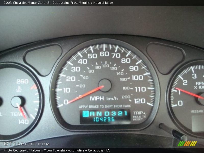 Cappuccino Frost Metallic / Neutral Beige 2003 Chevrolet Monte Carlo LS