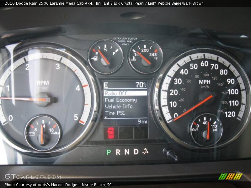 Brilliant Black Crystal Pearl / Light Pebble Beige/Bark Brown 2010 Dodge Ram 2500 Laramie Mega Cab 4x4