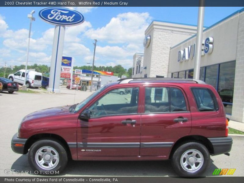 Wildfire Red / Medium Gray 2003 Chevrolet Tracker 4WD Hard Top