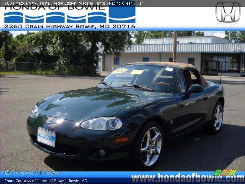 British Racing Green / Tan 2001 Mazda MX-5 Miata Special Edition Roadster