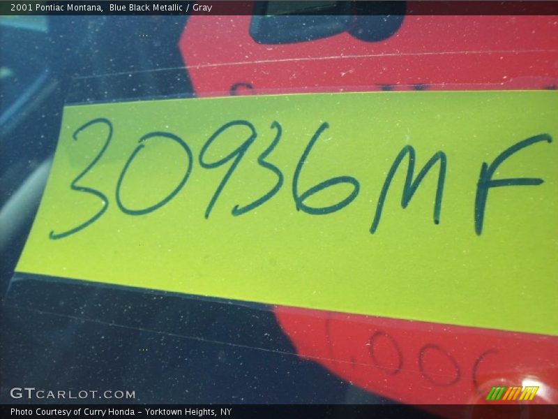 Blue Black Metallic / Gray 2001 Pontiac Montana