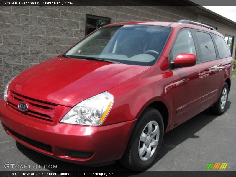 Claret Red / Gray 2009 Kia Sedona LX