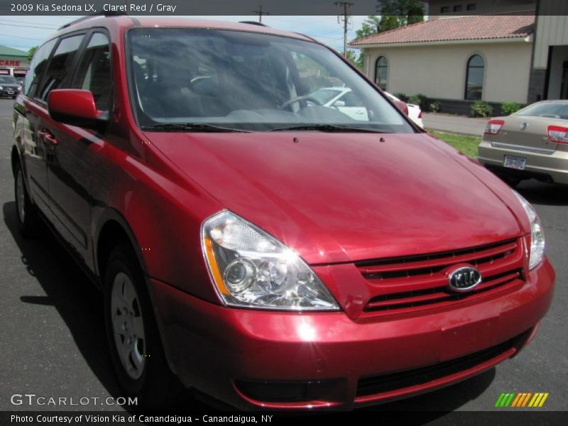 Claret Red / Gray 2009 Kia Sedona LX