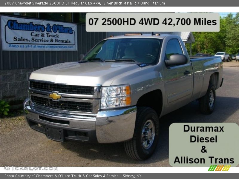 Silver Birch Metallic / Dark Titanium 2007 Chevrolet Silverado 2500HD LT Regular Cab 4x4