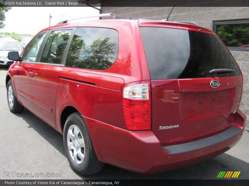 Claret Red / Beige 2009 Kia Sedona LX