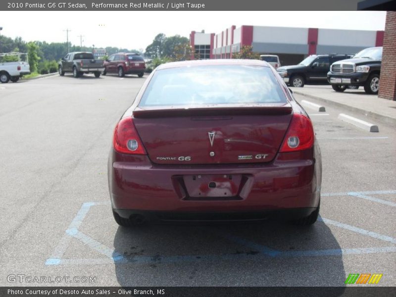 Performance Red Metallic / Light Taupe 2010 Pontiac G6 GT Sedan