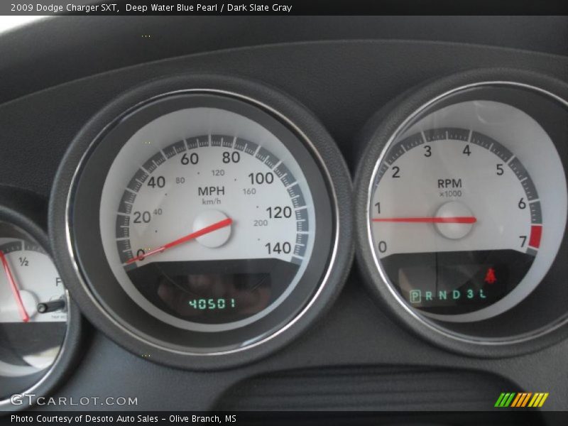 Deep Water Blue Pearl / Dark Slate Gray 2009 Dodge Charger SXT