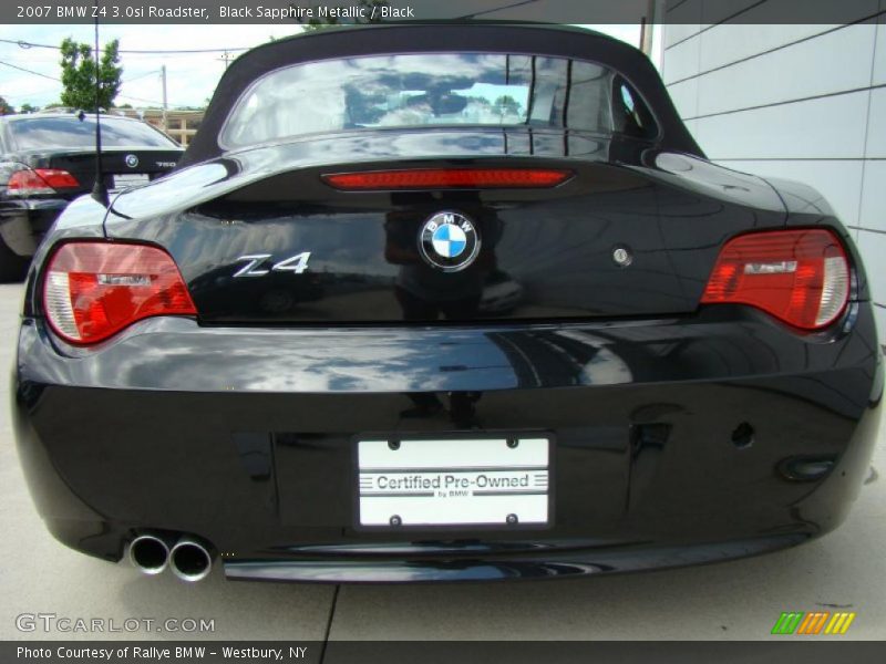 Black Sapphire Metallic / Black 2007 BMW Z4 3.0si Roadster