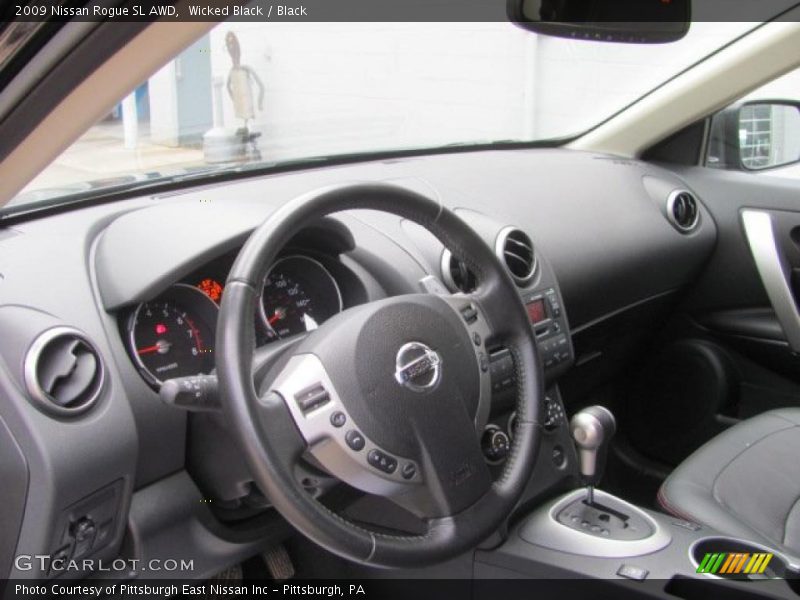 Wicked Black / Black 2009 Nissan Rogue SL AWD