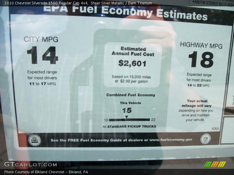 Sheer Silver Metallic / Dark Titanium 2010 Chevrolet Silverado 1500 Regular Cab 4x4