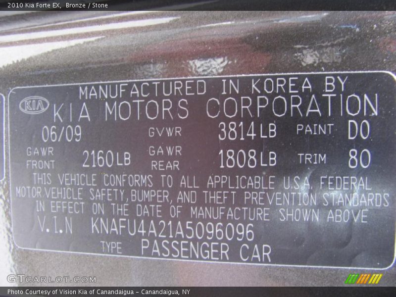 Bronze / Stone 2010 Kia Forte EX