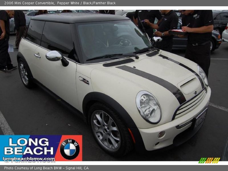 Pepper White / Black/Panther Black 2006 Mini Cooper Convertible