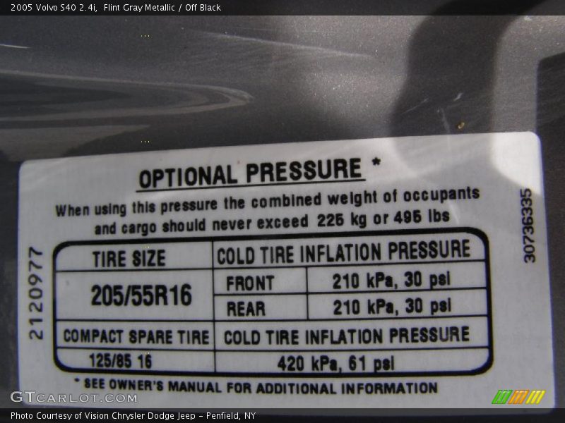 Flint Gray Metallic / Off Black 2005 Volvo S40 2.4i