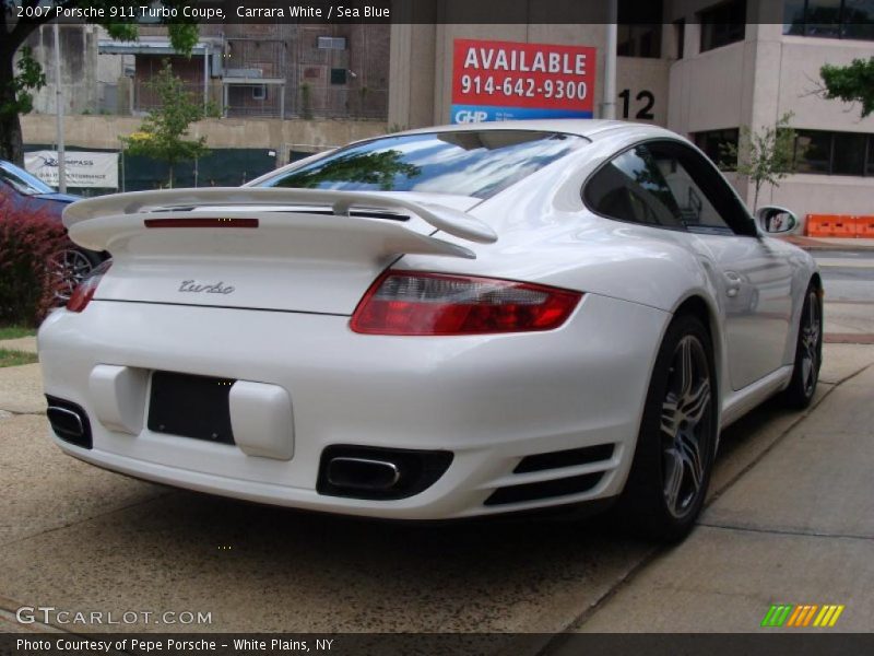 Carrara White / Sea Blue 2007 Porsche 911 Turbo Coupe
