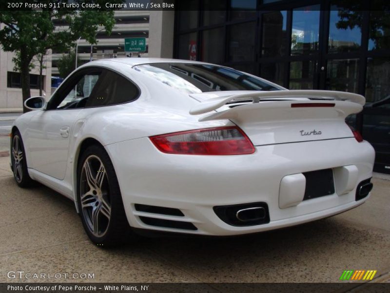 Carrara White / Sea Blue 2007 Porsche 911 Turbo Coupe