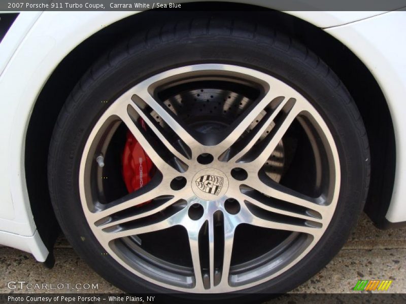Carrara White / Sea Blue 2007 Porsche 911 Turbo Coupe