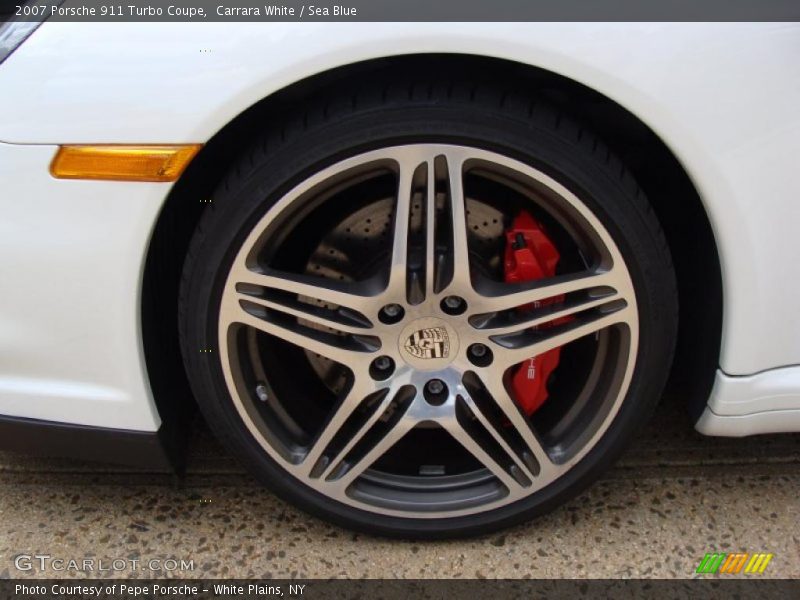 Carrara White / Sea Blue 2007 Porsche 911 Turbo Coupe