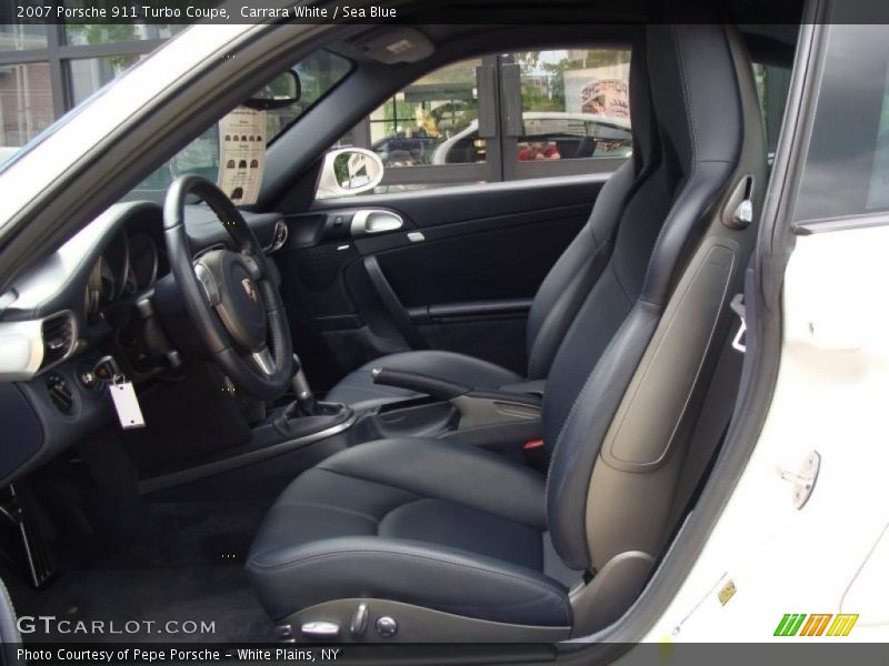Carrara White / Sea Blue 2007 Porsche 911 Turbo Coupe