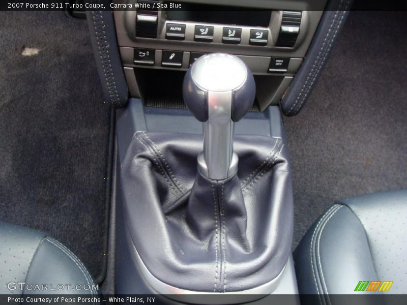 Carrara White / Sea Blue 2007 Porsche 911 Turbo Coupe